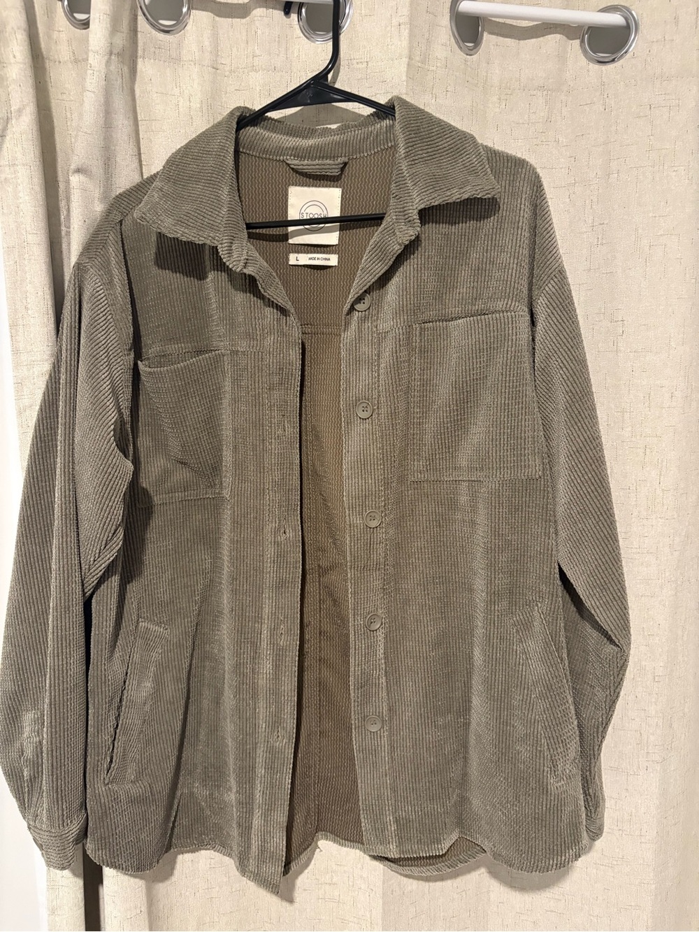 Corduroy Shirt Jacket - Olive Green